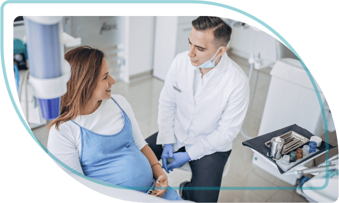 pregnant woman and dentist